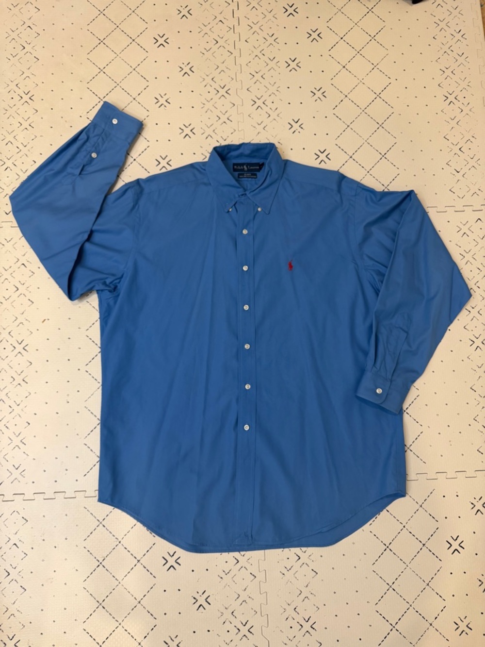 Ralph Lauren 2 ply cotton button down Blake shirt‎ L